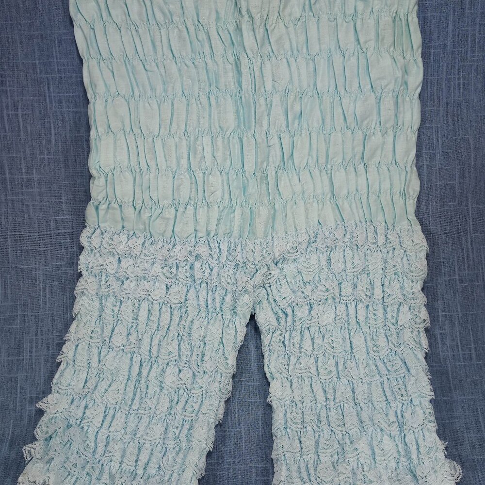 1950s Vintage Baby Blue Lace Tiered Bloomers